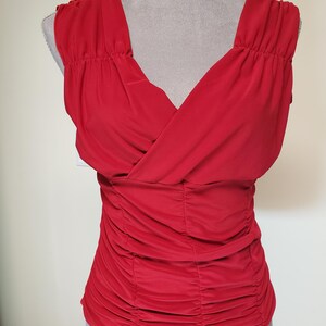 90's Ruched Top in Dark Scarlet