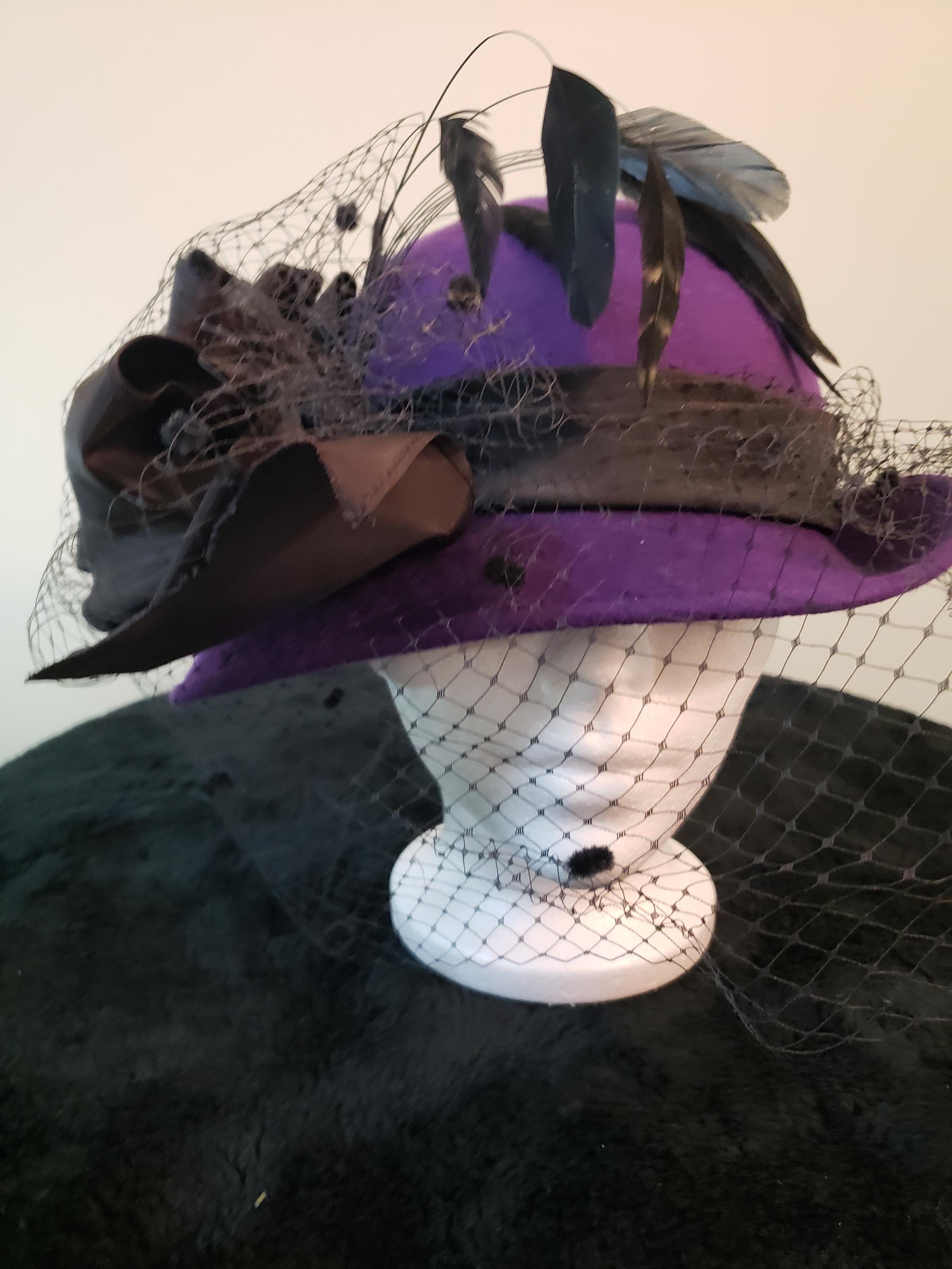 Mr. Charles Purple Wool Dressy Hat - Etsy display picture 3