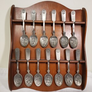 Franklin Mint 13 Original American Colonies Pewter Spoon Set