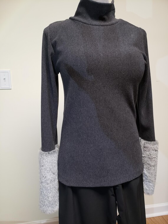 Rare Renee Renee Fur Sleeved cotton sweater