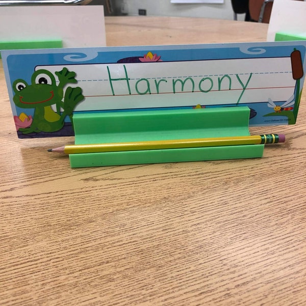 9.5" School desk name tag holder and pencil tray