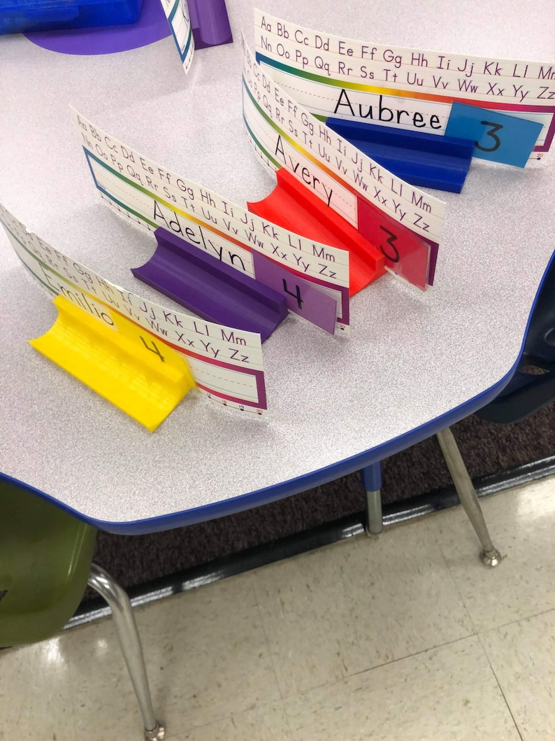 6 School Desk Name Tag Holder and Pencil Tray Etsy