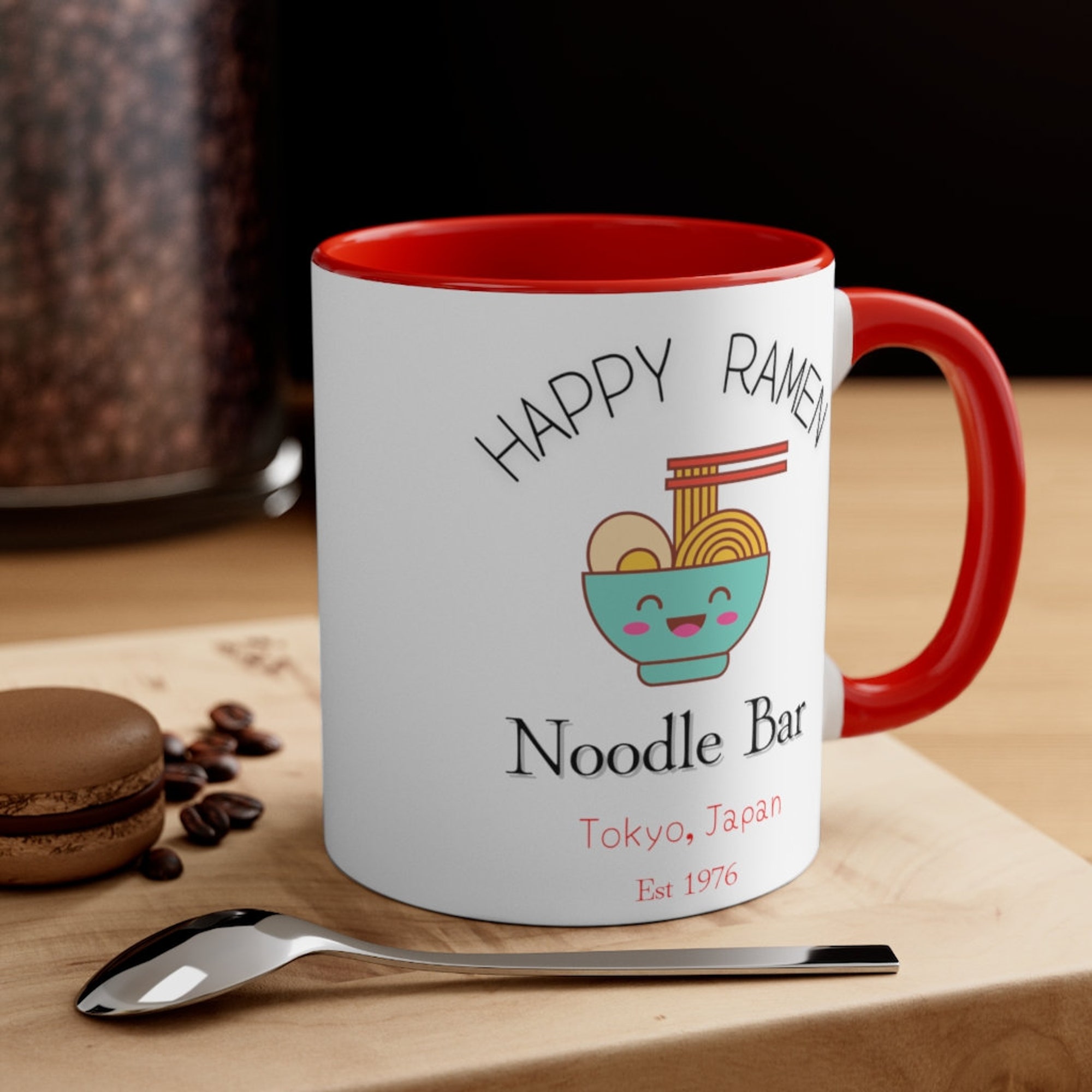 Discover Happy Ramen Noodle Bar Accent Coffee Mug