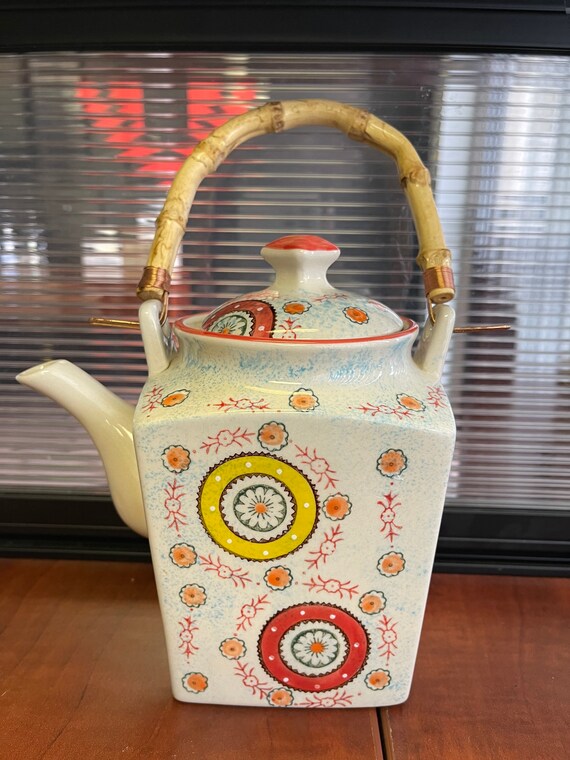 Vintage Porcelain Japanese Style Steep Tea Pot Etsy
