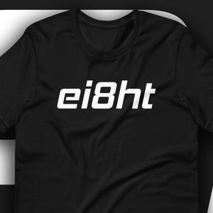 Racing Tees, Racing T Shirts, Car Enthusiasts, Drift Car Tees, ei8ht riceworks, plain white ei8ht logo, made in usa, mullets
