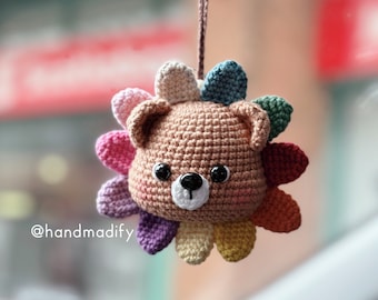 Crochet Bear Car Ornament Pattern – Rear View Mirror Decor (PDF Pattern)
