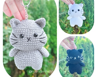 Crochet Cat Keychain Pattern – Amigurumi Kitten (PDF Pattern)