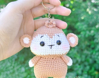 Crochet Monkey Keychain Pattern – Amigurumi Toy (PDF Pattern)