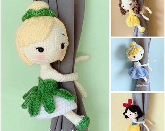 Crochet Pattern - 4 in 1 - Crochet Princess Curtain Tie Back Pattern – PDF Digital Download