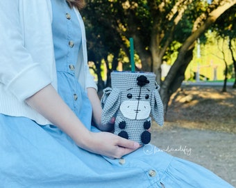 Crochet Donkey Cozy Pattern – Animal Coffee Sleeve, 16oz (PDF Pattern)
