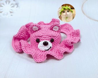 Crochet Pink Bear Pet Hat Pattern - Full Size S/M/L (PDF Pattern)