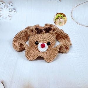 Crochet Pattern - Reindeer Hat For Your Pet - Full Size S/M/L - Cochet Pattern - English Pattern - Instant Download