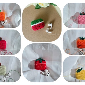40 en 1 - Fraise, Pomme, Pastèque, Citron, Orange, Carotte, Poire, Pêche AirPods 1/2/3/Pro/Pro 2 Case -CROCHET PATTERN -Télécharger le fichier PDF
