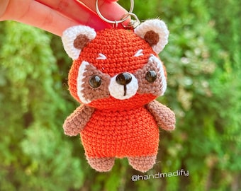 Crochet Red Panda Keychain Pattern – Amigurumi PDF (Instant Download)