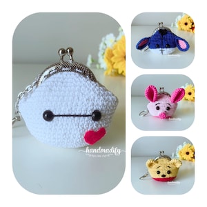 4 in 1 - HÄKELANLEITUNG - 4 Animal Coin Bag - Münzbeutel - Häkelanleitung Amigurumi - Cochet Anleitung - Englische Anleitung