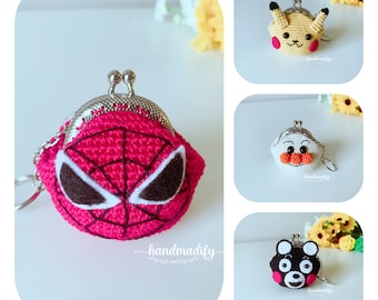 4-in-1 Tier gehäkelte Münzbeutel-Anleitung - Amigurumi PDF