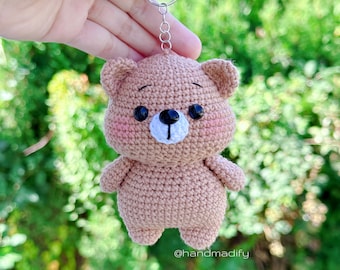 Bär Schlüsselanhänger Häkelanleitung - Amigurumi Bär, PDF (Instant Download)