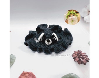 Crochet Raccoon Hat Pattern for Pet – S/M/L Sizes (PDF Pattern)