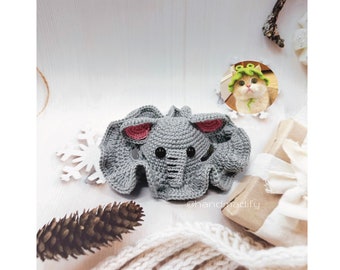 Crochet Elephant Hat Pattern for Pet (PDF Download)