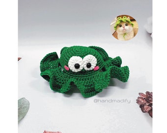 Crochet Frog Hat Pattern for Pet - S/M/L Sizes (PDF Pattern)