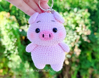 Crochet Pig Keychain Pattern – Amigurumi PDF (Instant Download)