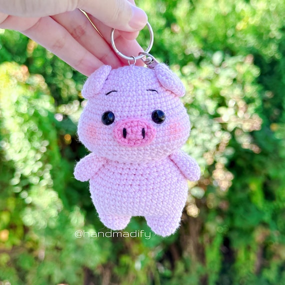 Llavero Cerdo Patrón de Ganchillo Cerdo Amigurumi Cerdo Crochet  Regalo hecho a mano Regalos de cumpleaños Patrón Inglés Descarga - Main Image