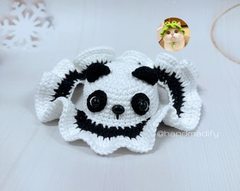 Crochet Panda Hat Pattern for Pet (PDF Pattern, S/M/L)