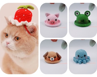 Crochet Animal Hat Pattern - 4-in-1 Pet Hats (PDF Pattern)