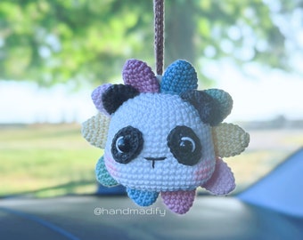 Crochet Panda Car Ornament Pattern – Rear View Mirror Decor (PDF Pattern)