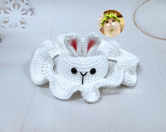 Crochet Bunny Pet Hat Pattern – Full Size S/M/L (PDF Pattern)