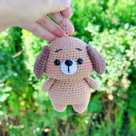 Crochet dog keychain best sale