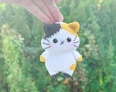 三毛猫の編みぐるみキーホルダー - かぎ針編みのパターン（PDF