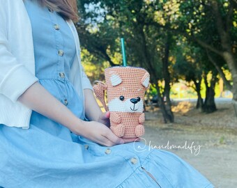 Wzór na szydełkowy kocyk shiba inu do kawy – kubek 16 uncji (do pobrania w formacie PDF)