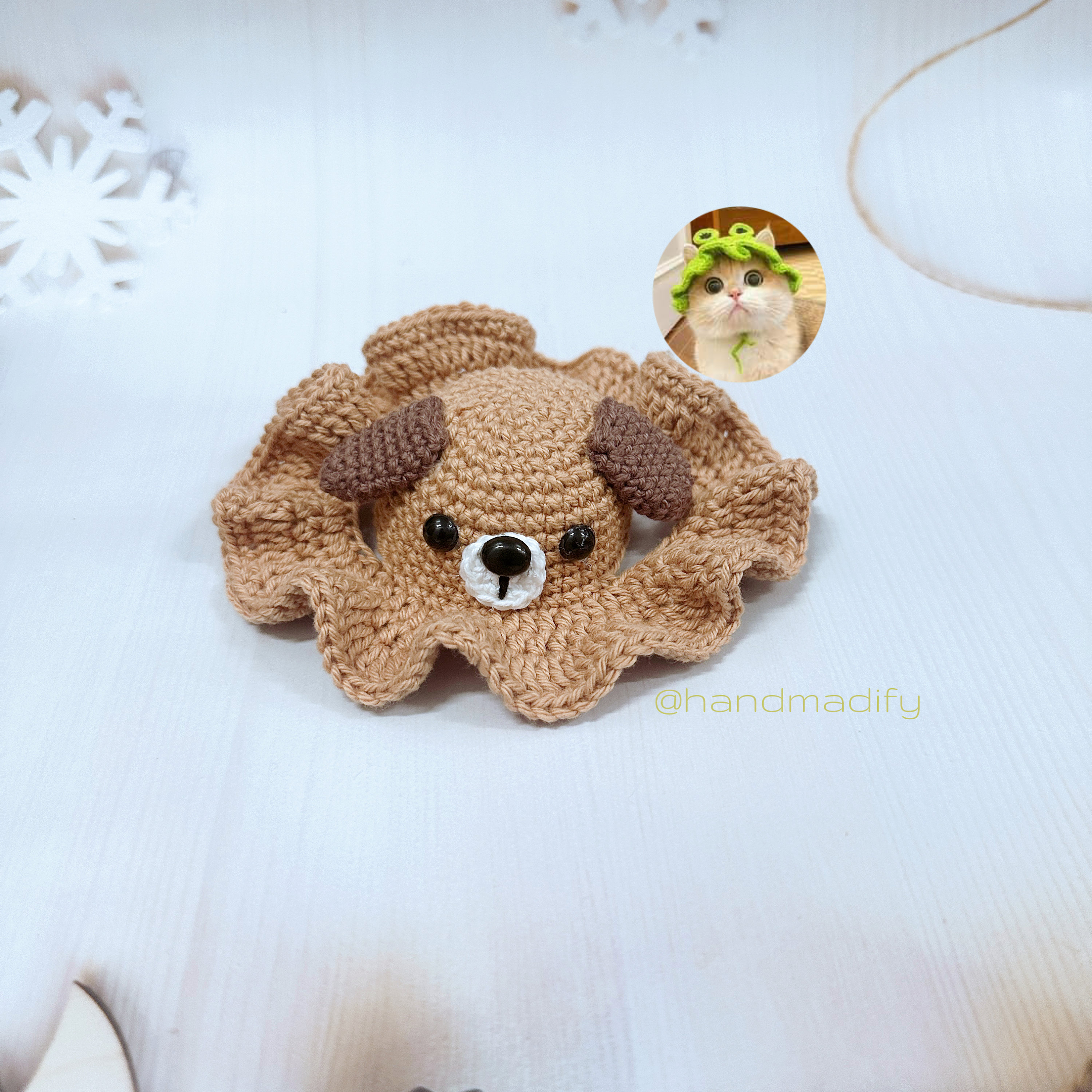 Crochet Puppy Dog Hat Pattern – Pet Costume, Sizes S/M/L (PDF Pattern ...