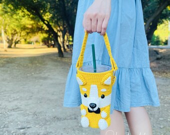 Wzór na szydełkowy kubek do kawy Corgi – 16-uncjowy (wzór w formacie PDF)