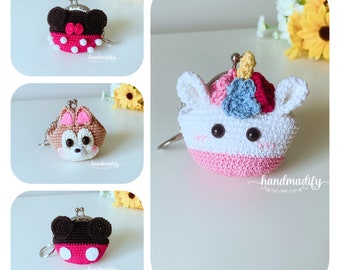 Crochet Animal Coin Bag Pattern - Amigurumi PDF (4 in 1)