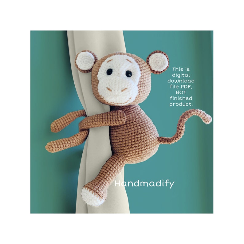 CROCHET PATTERN Monkey Curtain Tie Back Crochet Monkey Etsy