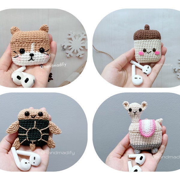 20 in 1 - Llama, Turtle, Hamster, Chestnut AirPods 1/2/3/Pro/Pro 2 Case - CROCHET PATTERN - Download File- English Pattern -Instant Download