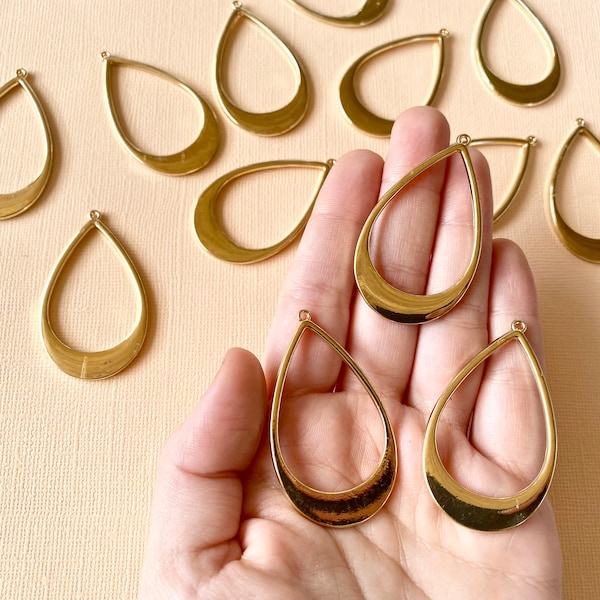 18K Gold Plated Findings For Jewelry Making - 2 PACK - Teardrop, Lightweight Gold Findings, Jewelry Supplies, Jewelry Findings, Gold Plated