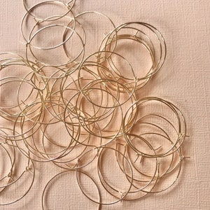 Lightweight Gold Hoops, 50 Pieces - Sizes: 20,25,30,35mm