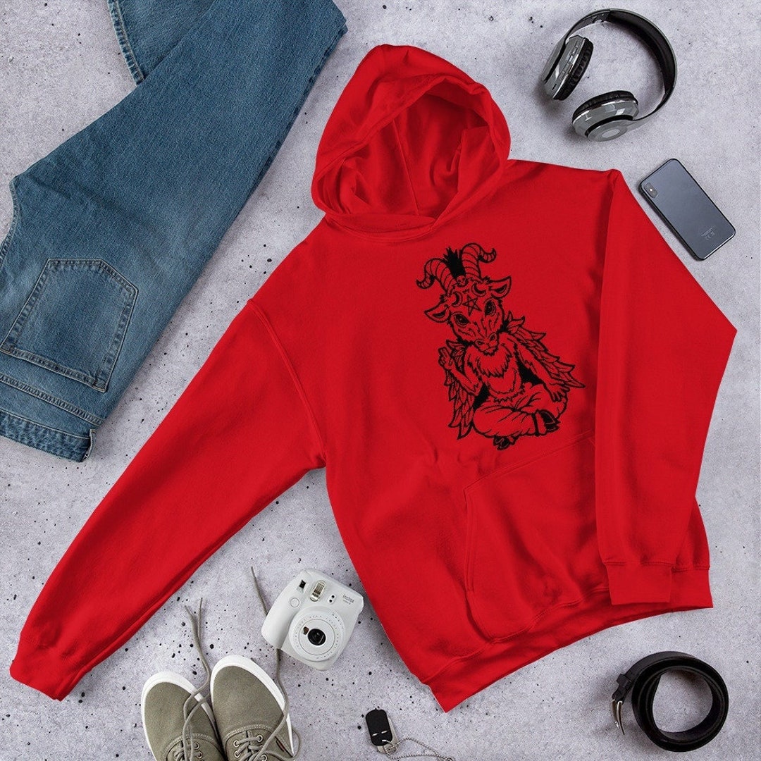 BAPHOMET UNISEX HOODIE as Above so Below Black Satanic Goat
