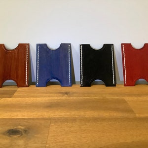 Portefeuille/porte-cartes de visite en cuir mince fait main