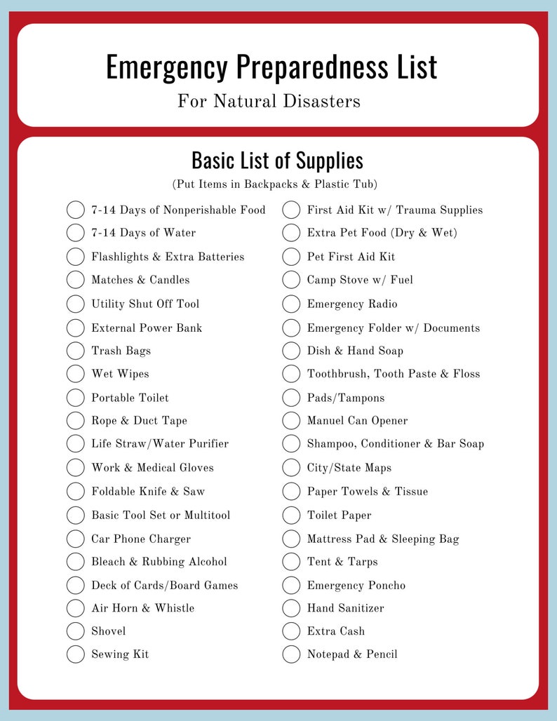 Emergency Preparedness Bundle Natural Disaster Disaster Etsy