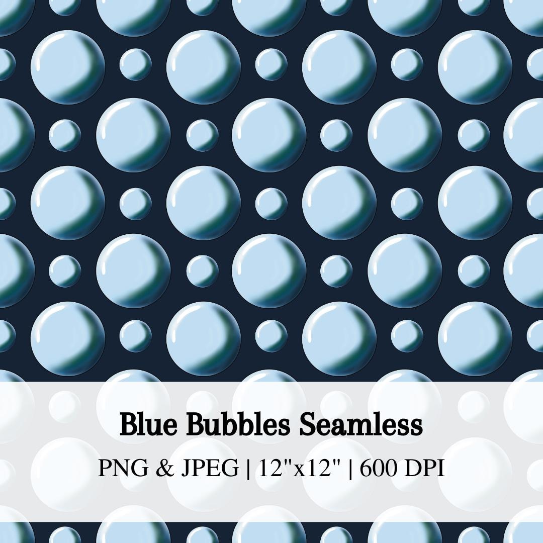 Modern Dark Blue Bubble Seamless Pattern, Fabric Pattern, Digital ...