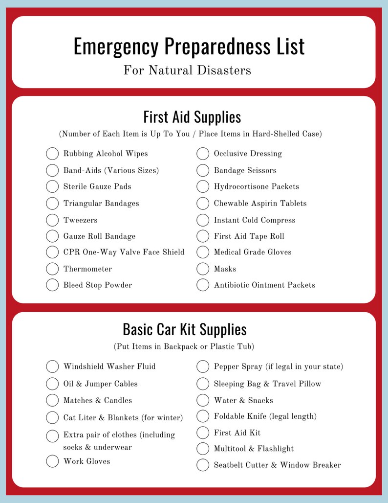 Emergency Preparedness Bundle Natural Disaster Disaster Etsy