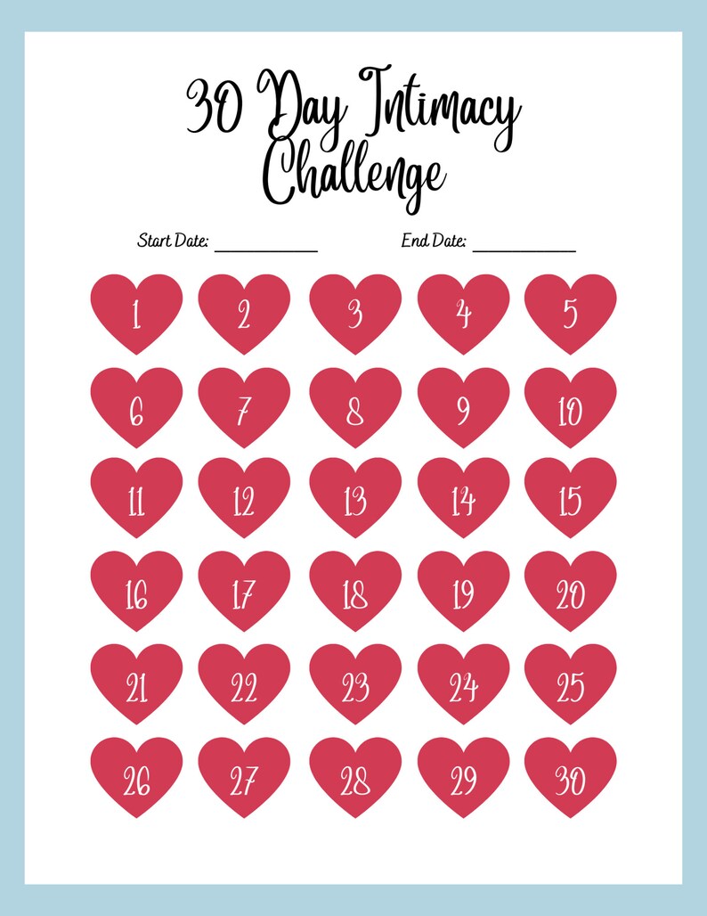 30 Day Relationship Challenge Intimacy Challenge Couple - Etsy