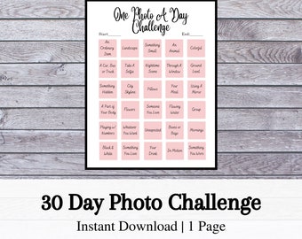 One Photo A Day Challenge | 30 Day Challenge | Instagram Challenge | Photography | Pink & White | US Letter