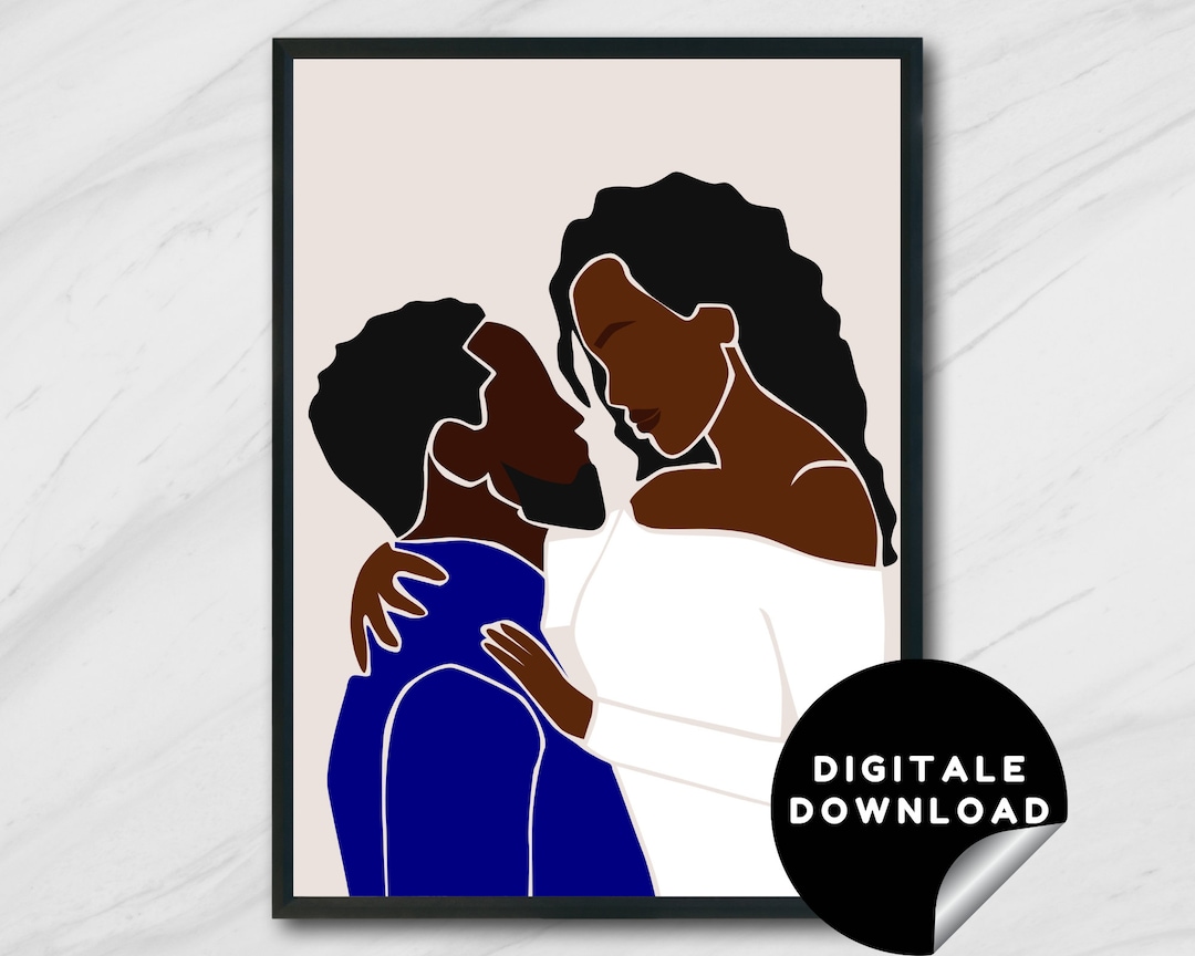 Black Couple Svg, Black Couple Art, Black Love Art, Black Love Print