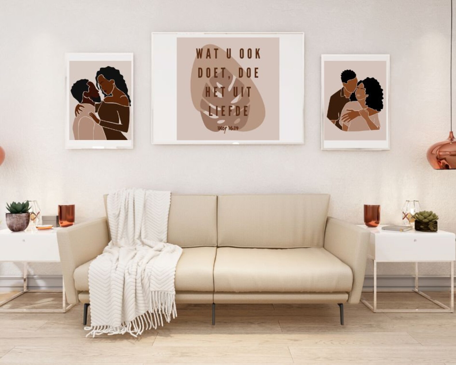 3 Piece Wall Art Romantic Black Couple Relationship Gifts 1 Corinthians