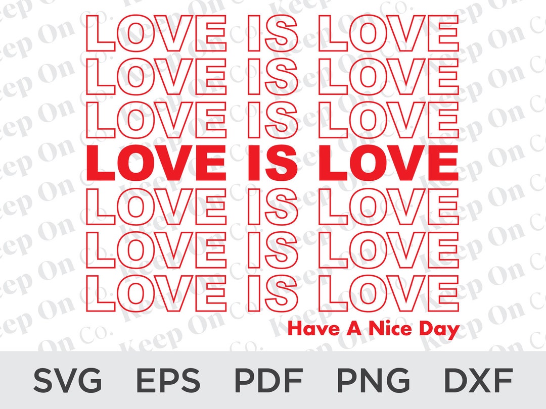 Love is Love Thank You Bag SVG File, LGBTQ Design, Gay Pride Png, Pride ...